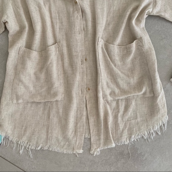 STORETS MALEAH RAW HEM LINEN SHIRT - Picture 11 of 11